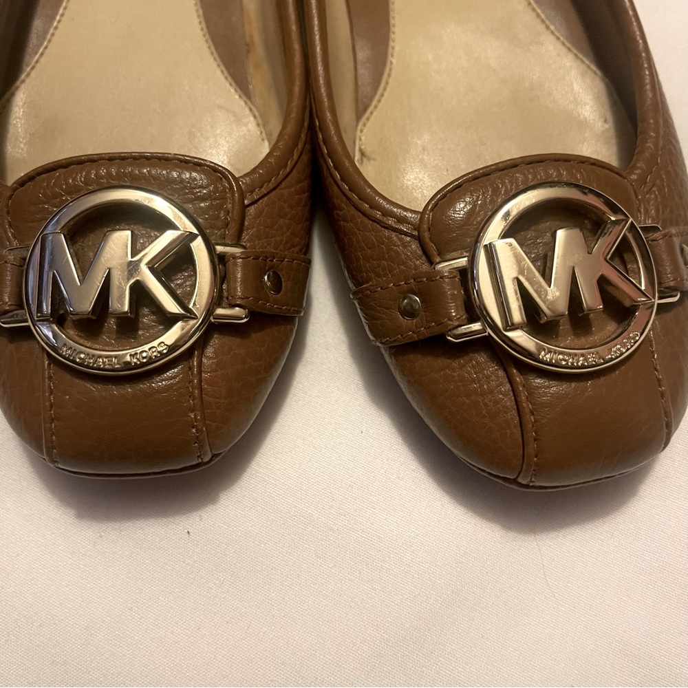 Michael Kors Fulton brown pebbled leather moccasins loafers shoes - Picture 3 of 8